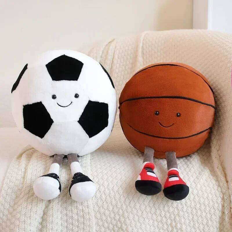 cm basketball plush toy, creative football doll, pillow, pet ball, dog and cat interactive toy Y260128