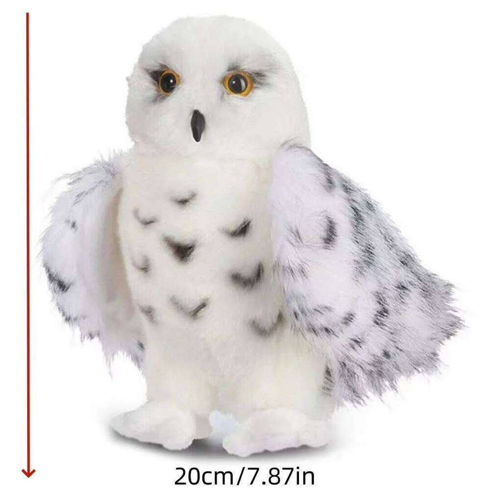 1pc 20cm/7.87in Snow white animal cute snowy plush owl doll soft cartoon pillow for children Y260128