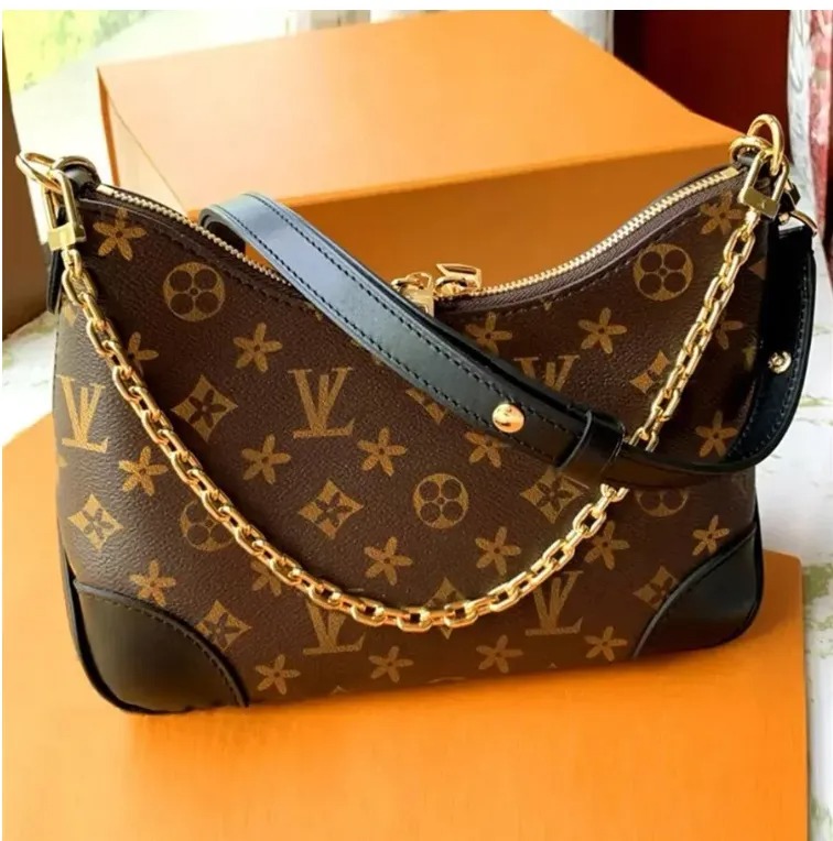 Old Flower Embossed Shoulder lvslys Bag Brown Crossbody Bag Chain Designer Wallet Women Crescent Bag Luxury Dumpling Bag Black purse Chain Handbag Quick Shipping