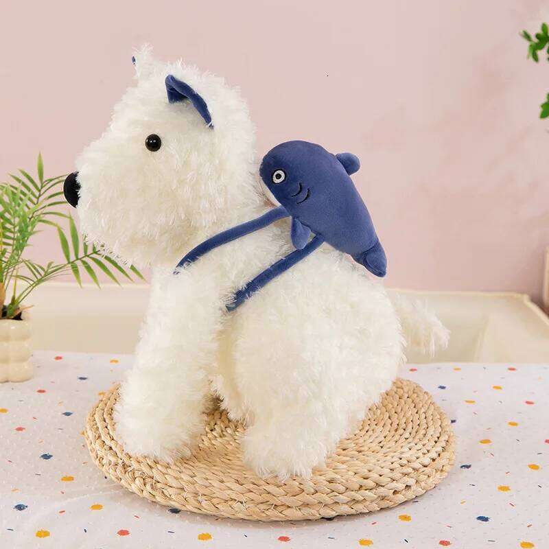 Puppy plush toy back shark West Highlands kids gift ragdoll machine redemption doll pillow Y260128
