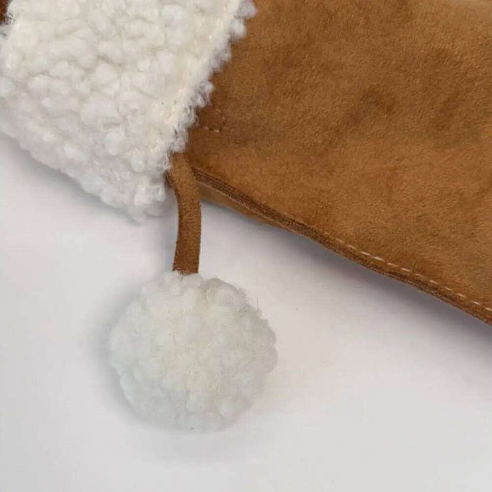 Portable Korean Style Suede Crossbody LambWool Lightweight Christmas Sock Casual Fluffy Lamb Fur Bag Autumn and Winter
