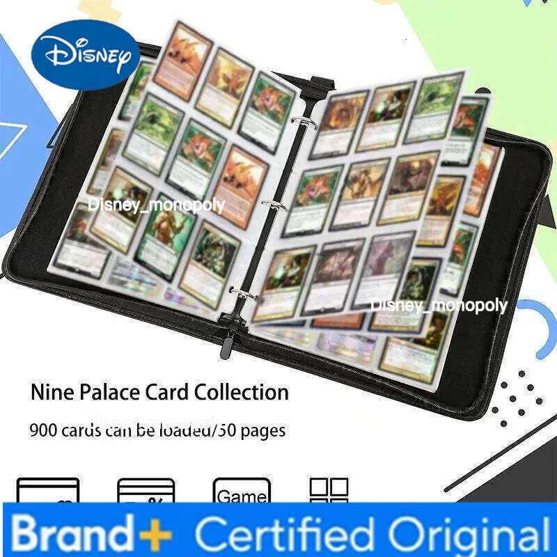 Disney 400pcs/900pcs Lilo&Stitch Album Book Folder 4/9 Slots Collections Double Pocket Zipper Card Binder Holder H260129 H260129