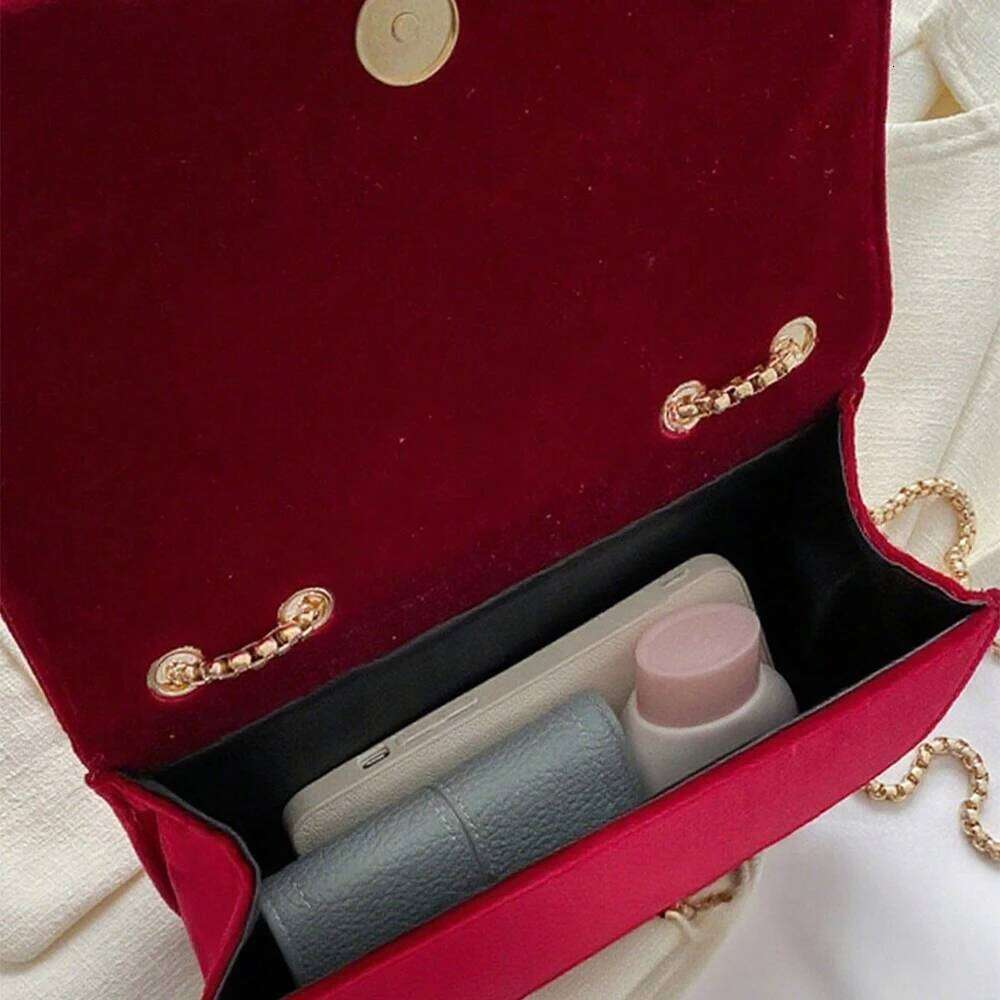 Fashionable Elegant Crossbody for Woman's, Simple Velvet Thread Chain Handbag, Casual Solid Color Shoulder Bag