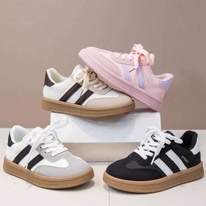 Children's Board Sneakers 3-18 Years Old Khaki Boys Girls Single Four Seasons Non-slip Kids De Training Shoes Y260128