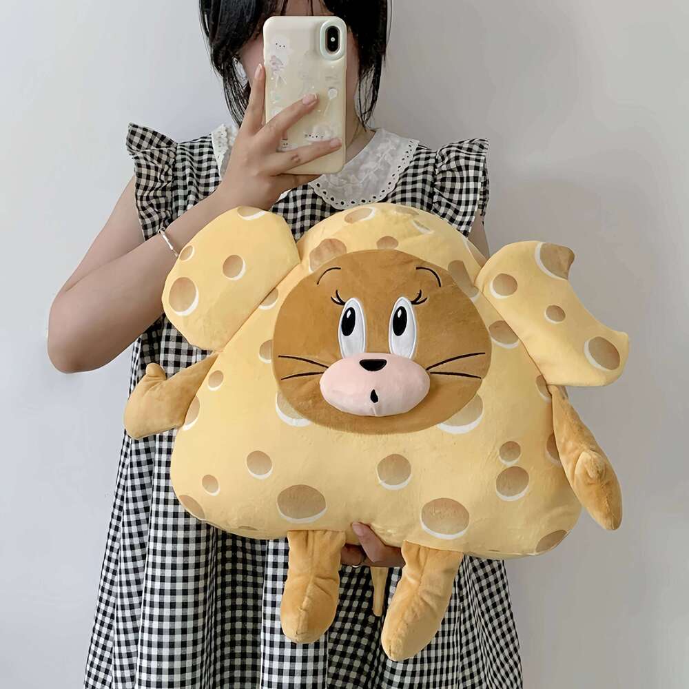 Cheese Plush Toy Tom And Jerry Plushies Cat and Mouse Cuddly Stuffed Anime Pillow Warm Cushion Blanket Girl Gift Y260128