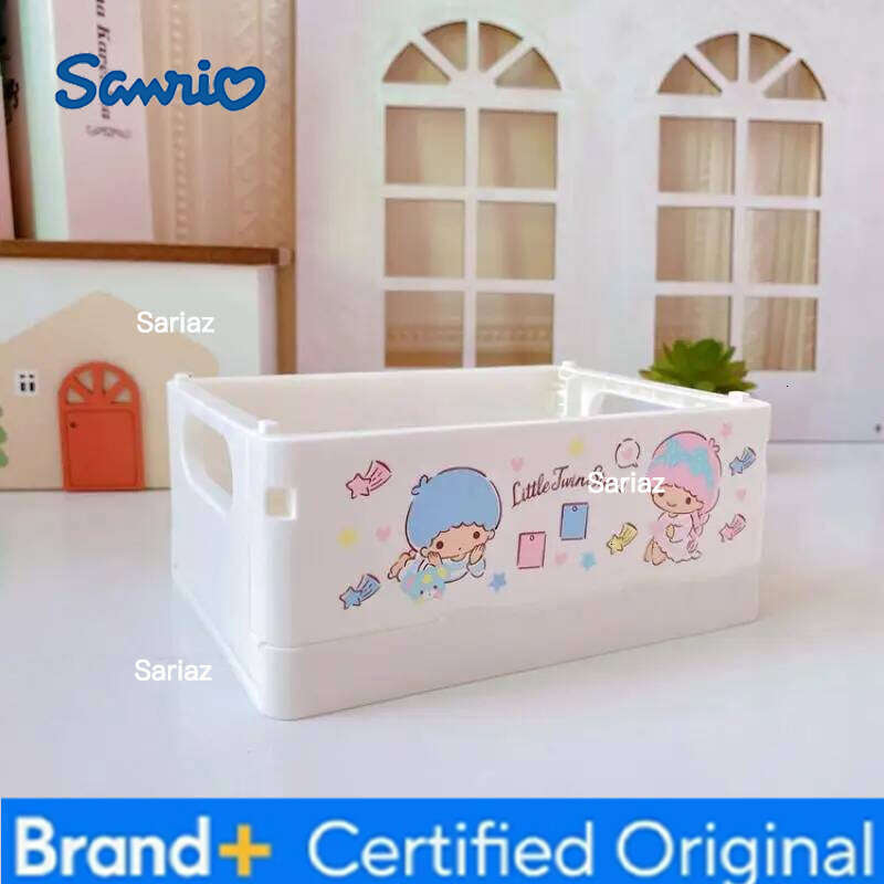 Sanrio Desk Hello Kitty Basket Chibawa Foldable Stackable Cosmetic Organizer Girl's Desktop Storage Box H26012911