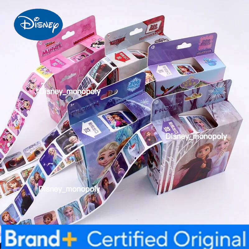 Disney 200 Sheets/Box Cartoon Pull Out Stickers Princess Frozen Mickey Mouse Minnie Sticker Girl Boy Teacher Reward Toys Gift H260129 H260129