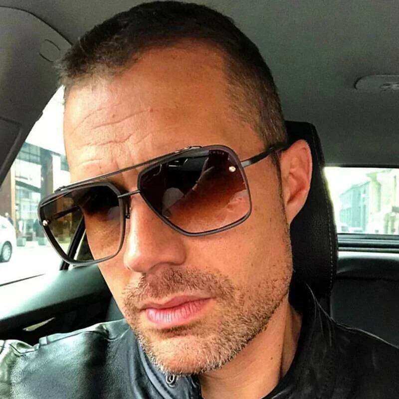 2025 New Fashion Luxury Classic Mach Six Style Gradient lens Sunglasses Men Vintage Brand Design Sun Glasses Oculos De Sol H260129