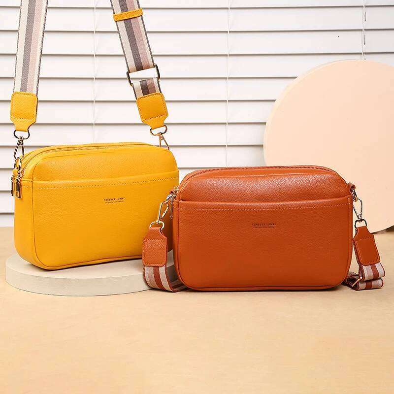 New Single Shoulder Crossbody Multi Zipper Large Capacity Casual PU Women's Small Square Bag XJ260129
