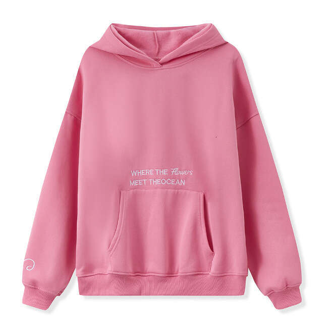 Foreign Trade Source European And Fleece Thickened Embroidered Hooded Long Sleeve Sweatshirt