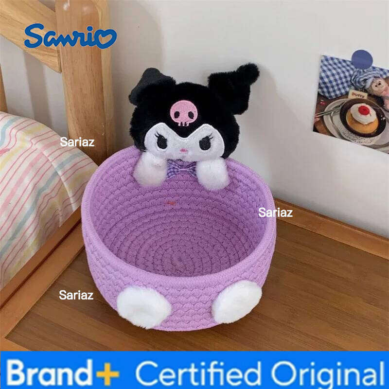 Sanrio Cute KT Cat Shaped Storage Basket Kawaii Desktop Organizer for Snacks Cosmetics Girls Room Pastel Home Decor H260129 H260129