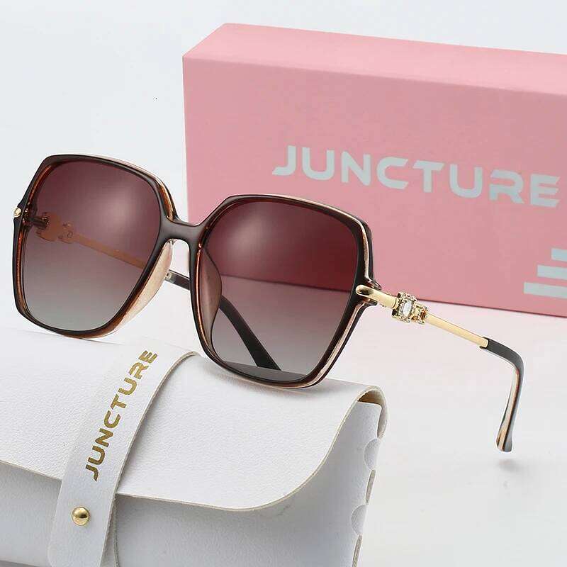 JUNCTURE Polarized Fashion Square Sun Gradient Lady Glasses Party Holiday Gifts Sunglasses for Women H260129