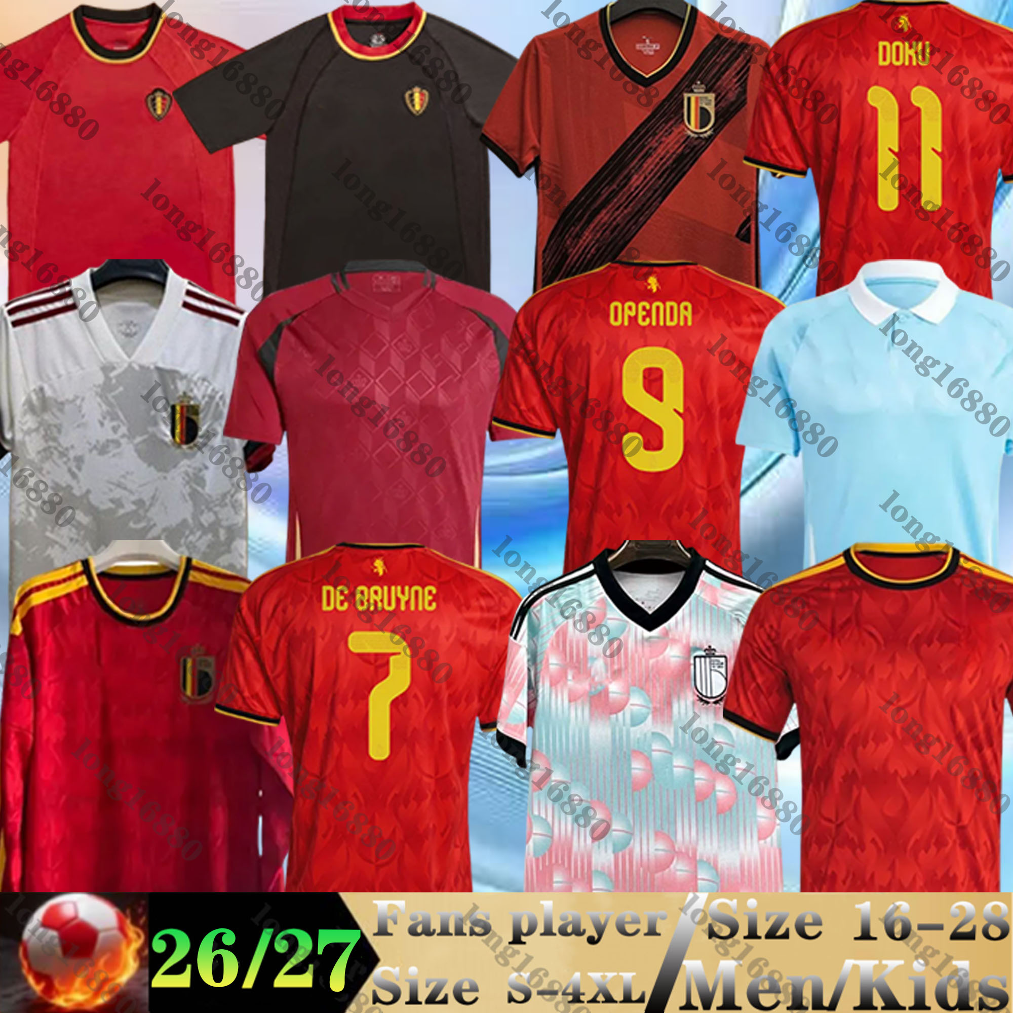 25 26 27 World Cup Belgium soccer jersey DOKU OPENDA TIELEMANS DE KETELAERE SAELEMAEKERS LAMMENS THEATE 2026 2027 football Shirt Fans men kids kit TROSSARD LUKEBAKIO