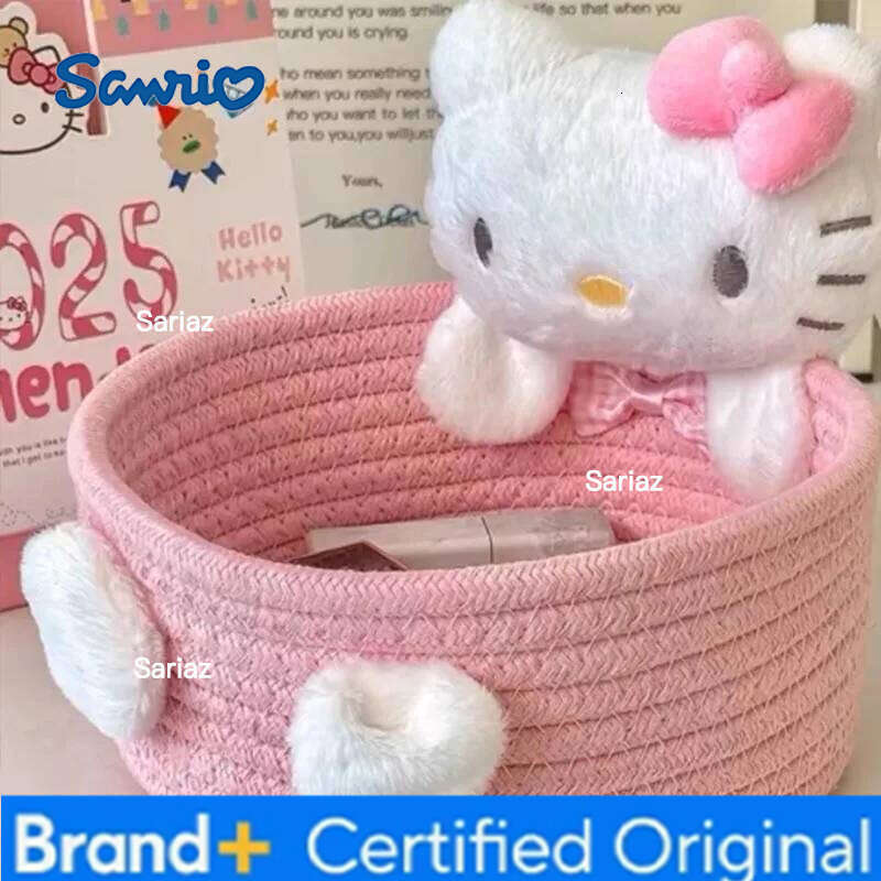 Sanrio Kitty Cat Makeup Box with Handle Portable Beauty Product Organizer Snack Storage Tray Multifunctional Home Organization H260129