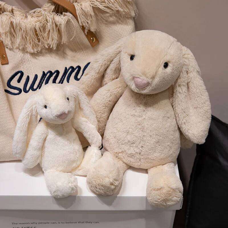 1pc 20cm/7.87inCute lop ear bunny plush toy long eared little white rabbit soothing rag doll children's birthday gift Y260128