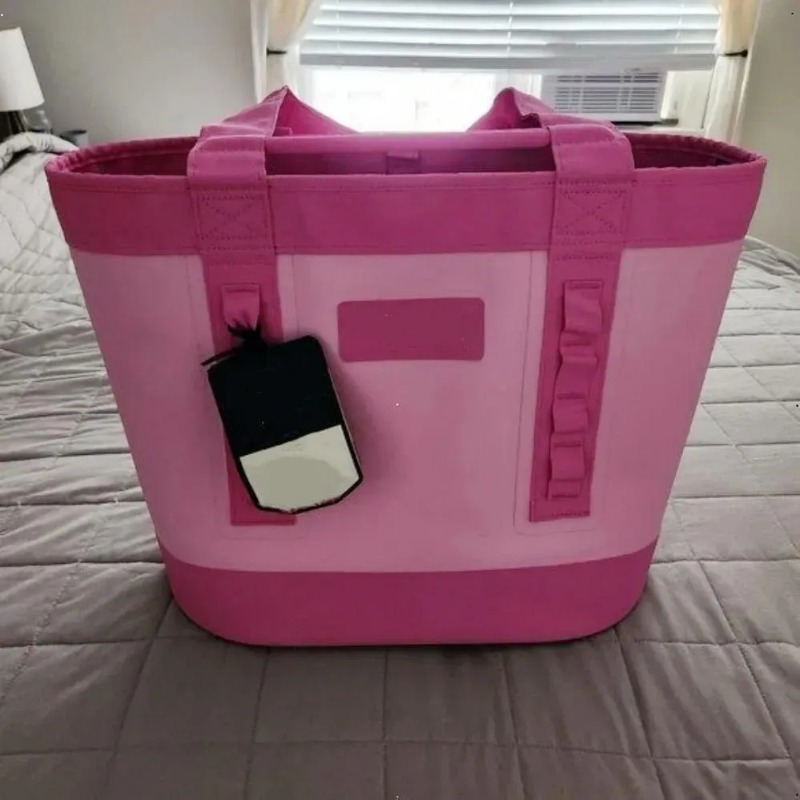 35 Totes Bags Pink Carry All Picnic Box Internal Dividers Fishing Camping Lunch Bags Durable Beach Totes Water Proof Large Bag Wholesale
