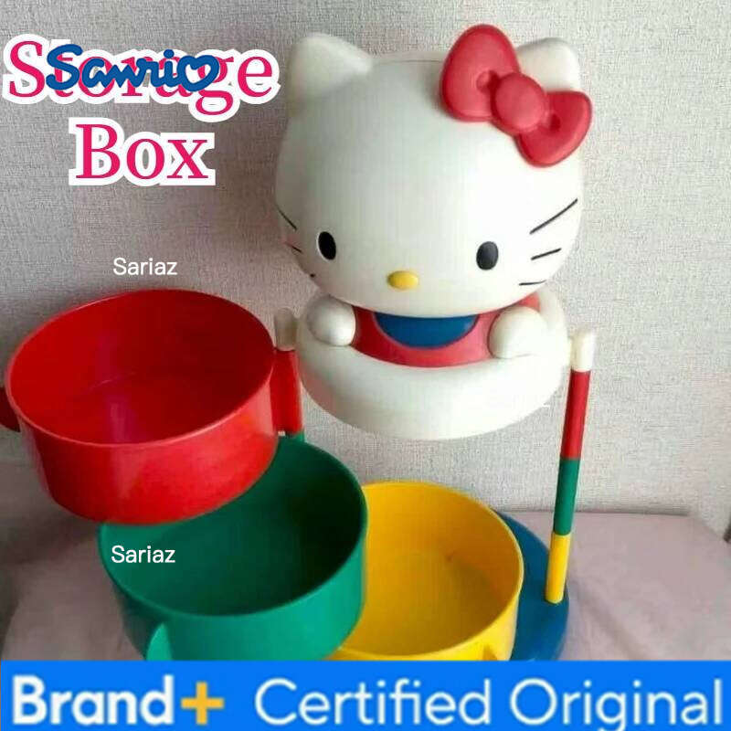 Sanrio Cartoon Hello Kitty Three-layer Rotatable Desktop Ornaments Cute KT Peripheral Mini Storages Rack Storage Box Gifts H260129 H260129