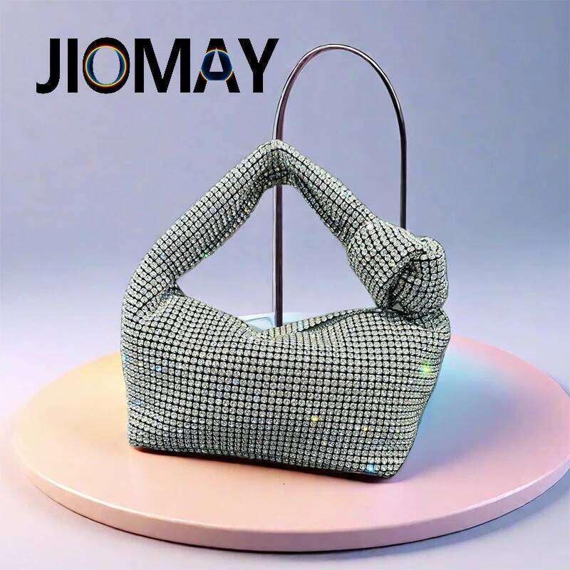 JIOMAY Fashion Rhinestone Purse Trends Hand Bags For Women 2024 New Elegant And Versatile Party Evening Clutch Makeup Bag