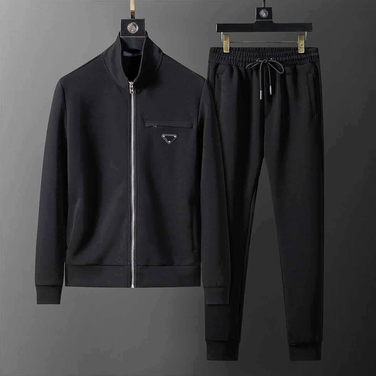 Men Sportswear Set Brand Mens Tracksuit Sporting Fitness Clothing Two Pieces Long Sleeve Jacket + Pants Casual Men's Track Suit