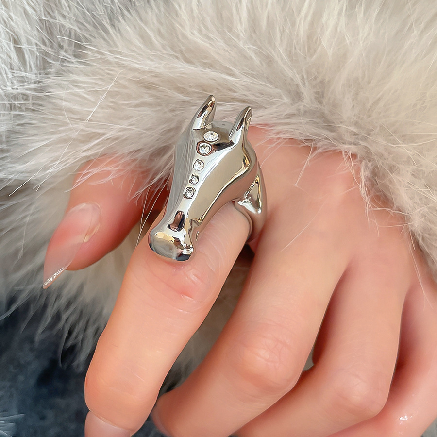 Double Layer Tassel Chain for Women, Unique Design, Fashionable S925 Silver Open Ring, Hip Hop Sweet Cool Index Finger Ring - view 5