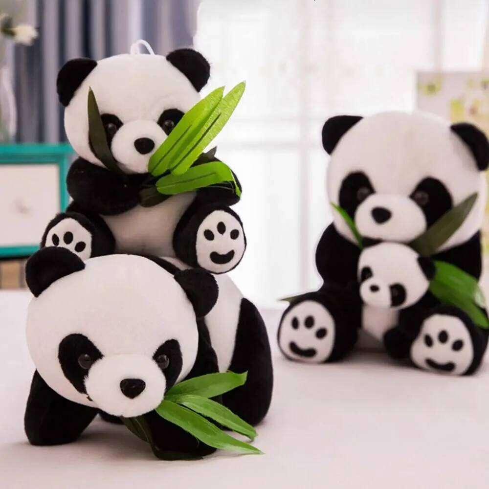 9~40cm Super Cute Stuffed Kid Animal Soft Plush Present Kneeling Sitting Panda Doll Toy Birthday Christmas Baby Gifts Y260128