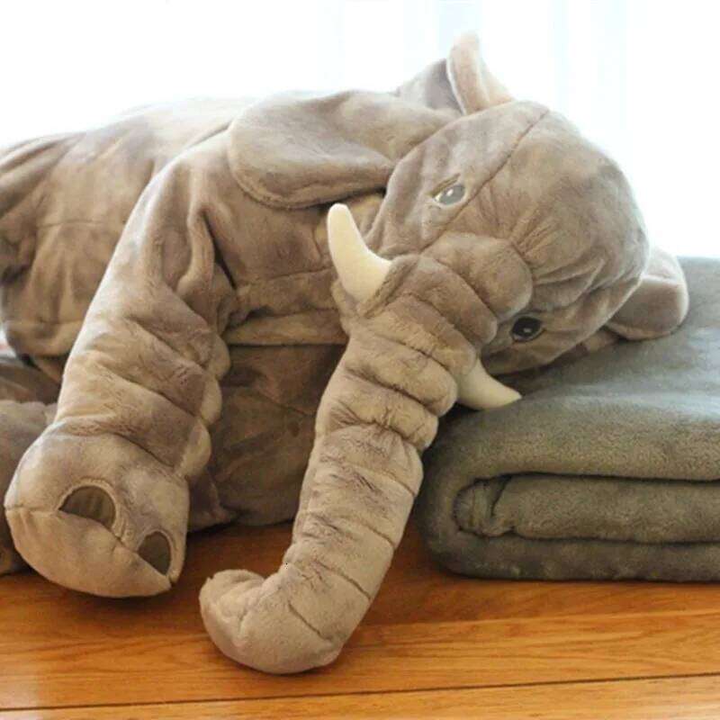 Soothing Pillow Sleeping Doll Stuffed Animal Gray Elephant Soft Plush Toys Y260128
