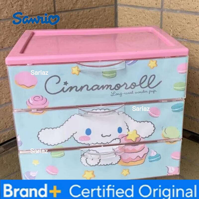 Sanrio Anime s Kawaii Cinnamoroll My Melody Hellokittys Littletwinstars Cute Ins Style Jewelry Desktop Drawer Makeup Storage Box H260129