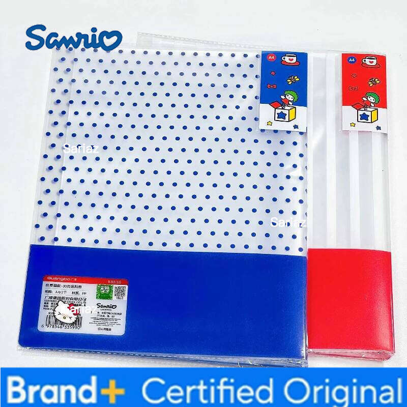 Sanrio Kawaii Hello Kitty File Folder A4 Binder Large Capacity 30Pages Waterproof Test Paper Office Document Storage Bag Girls Gifts H260129