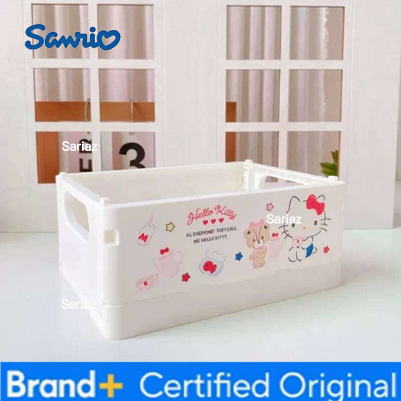 Sanrio 1PC Kt Cat Foldable Organizer Lipstick Cosmetic Sundries Storage Box Bathroom Cute H260129 H260129