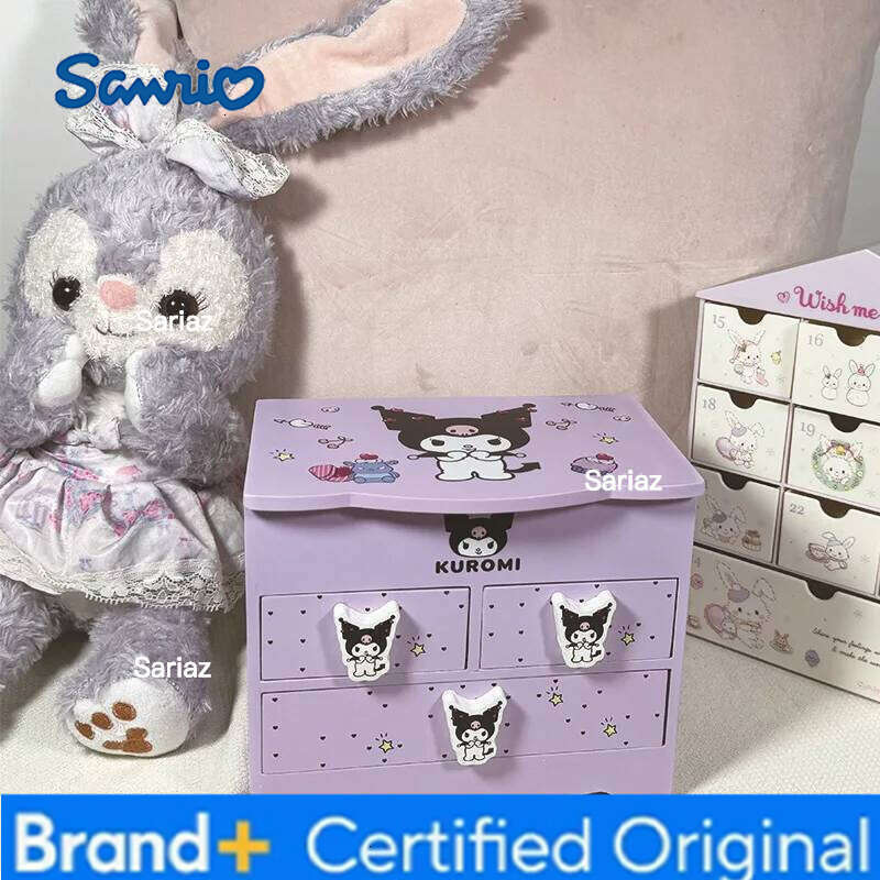 Sanrio HelloKitty Wooden Desktop Box, Exquisite Jewelry Storage Cabinet, Suitable for Gift Giving H260129 H260129