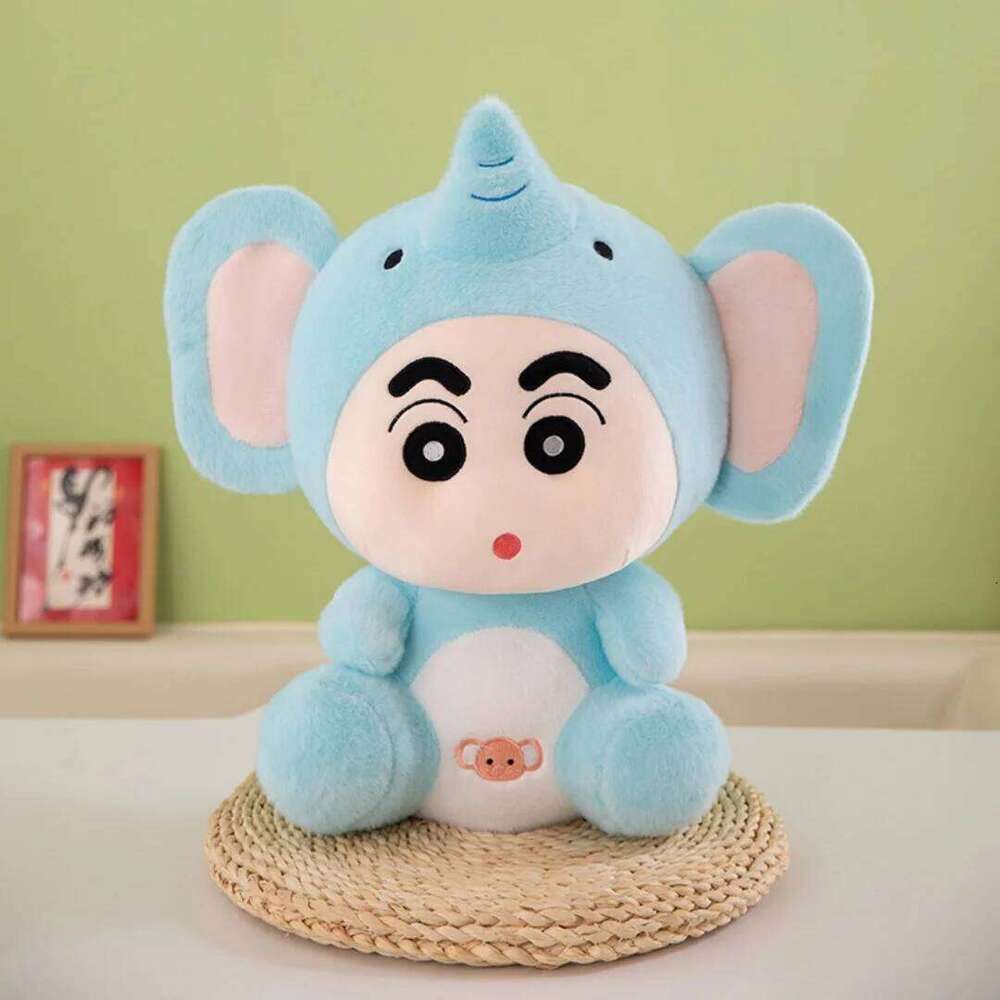 1pc 25cm/9.84in Sitting elephant Xiaoxin plush toy cute bed doll to give boyfriend girlfriend children's treasure Y260128