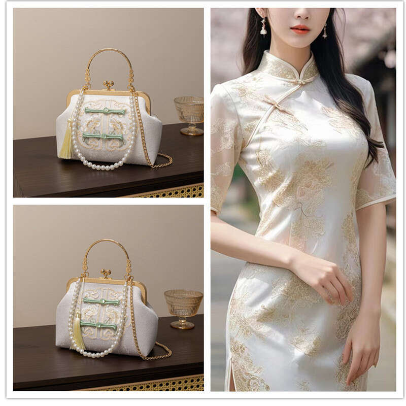 Luxury Shoulder Bags Totes Hobo New Chinese Style Embroidered Buckle Handbag For Women Spring Satin Elegant S Matching With Mamian Skirt Cheongsam Bag