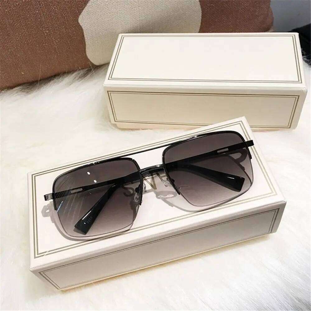 Semi-Rimless Brown Sunglasses Specifically Designed Driving UV Protection Fishing Eyewear Outdoor Classic Shades for Men H260129