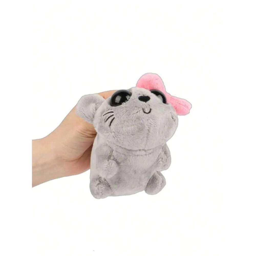 15cm/5.9in New Meme Plush Toys Bowknot Stuffed Animal Sad Hamster Plushies Dolls Kids Decorate Crea Y260128