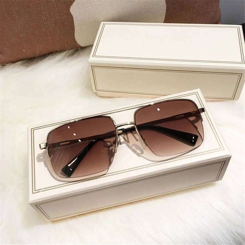 Semi-Rimless Brown Sunglasses Specifically Designed Driving UV Protection Fishing Eyewear Outdoor Classic Shades for Men H260129
