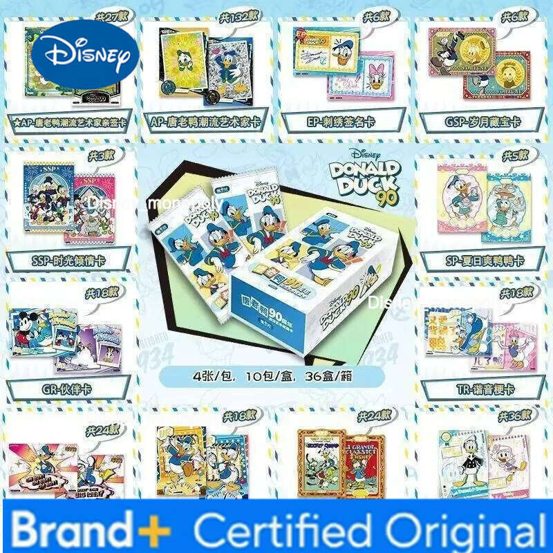 Disney Cartoon Cute Film Donald Duck 90th Anniversary Anime Character Rare Peripheral Collection Card Toy Gifts H260129