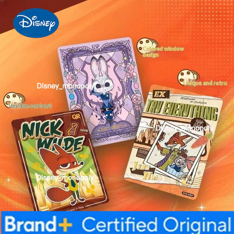 Disney New Collectible CardCommemorative Edition- Zootopia 2 Movie Series Nick Fox Judy Character Cards for Fans and Hobbyists H260129