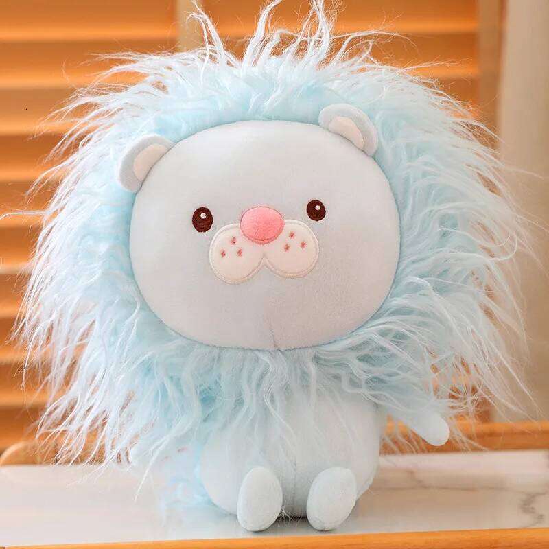 Exploding head rag plush toy long hair lion doll for girls birthday gifts Y260128