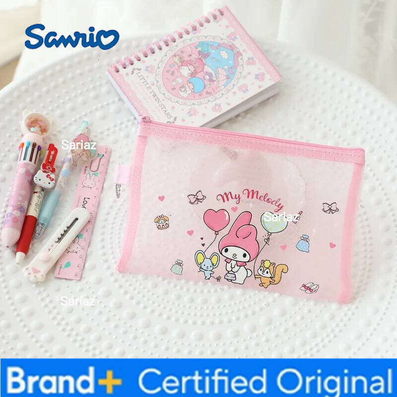 Sanrio Hello Kitty Case MyMelody Kuromi Transparent Pencil Storage Bag Student Stationery Organizer Pouch School Office Supplies H260129