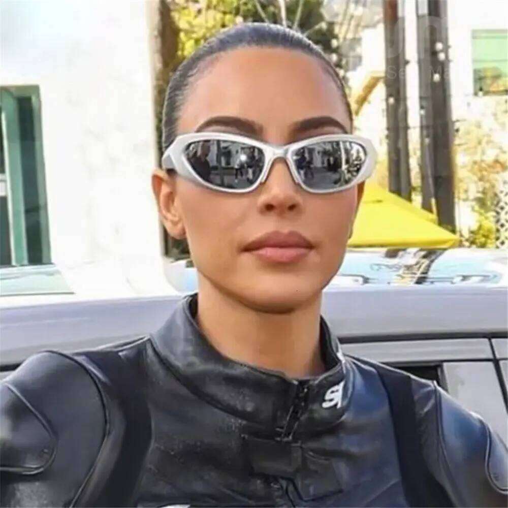 1pc Y2K Cycling Sunglasses Outdoor Sports Shades Millennium Futuristic Sun Glasses UV Protection Street Shooting Driving Eyewear H260129