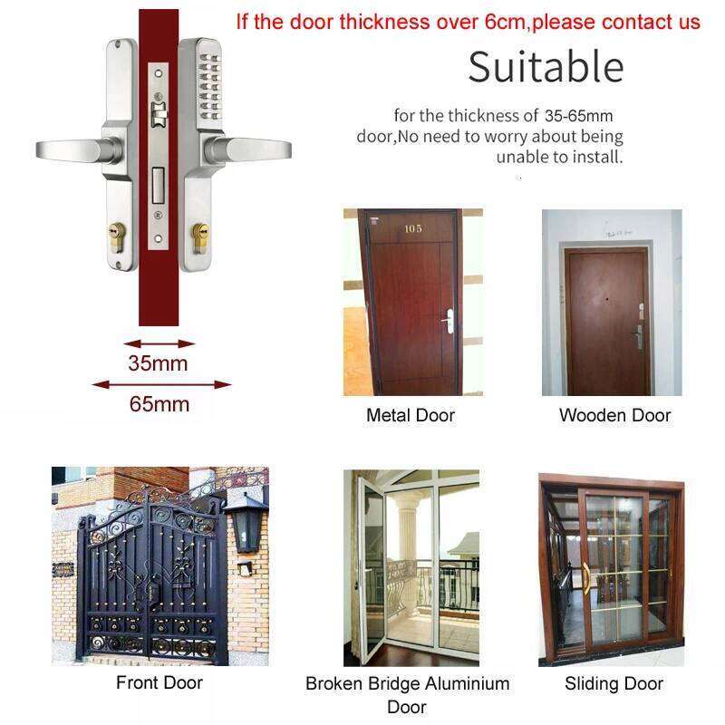 RAYKUBE Password Digital Door Mechanical Code Waterproof Outdoor Use Mortise Lock For Entrance Doors R-480A 26Y0129