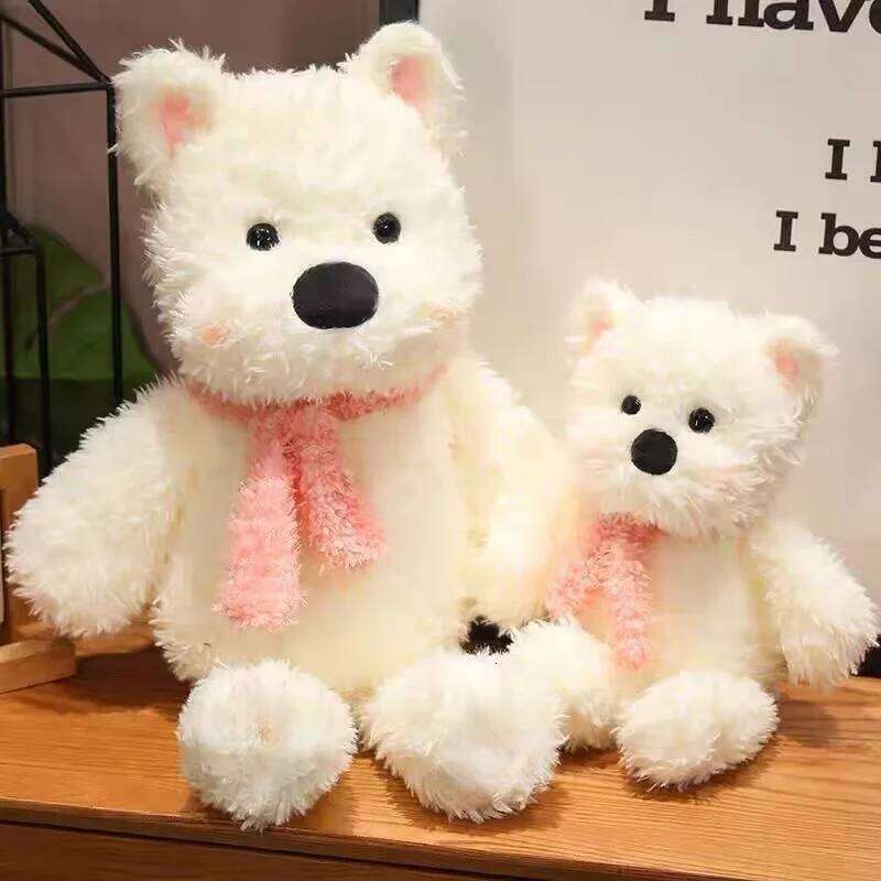 1pc 30cm/11.81in scarf, west highland doll, cute scribbled puppy plush toy, children's ragdoll, scratcher exchange Y260128