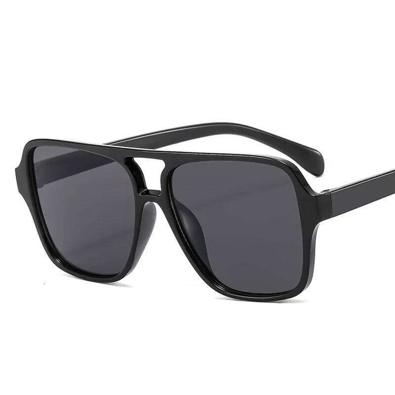 New Vintage Double Bridge Gradient Sunglasses Women Oversized Square Frame Luxury Shades Sun Glasses Female Pilot Eyewear H260129