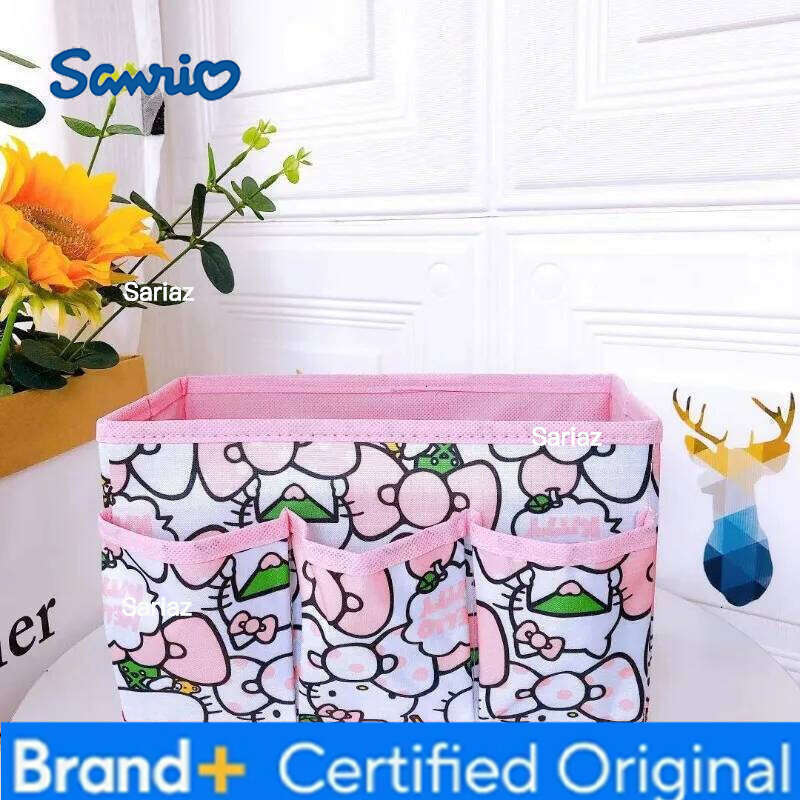 Sanrio Hello Kitty Storage Box Cartoon Folding Desktop Holder Home Cosmetic Stationery Toy Sorting Organizer Basket Containers H2601291 H2601291