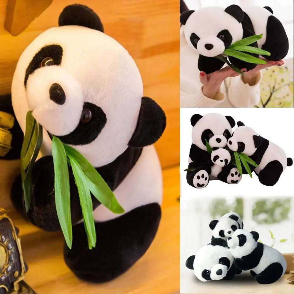 9~40cm Super Cute Stuffed Kid Animal Soft Plush Present Kneeling Sitting Panda Doll Toy Birthday Christmas Baby Gifts Y260128