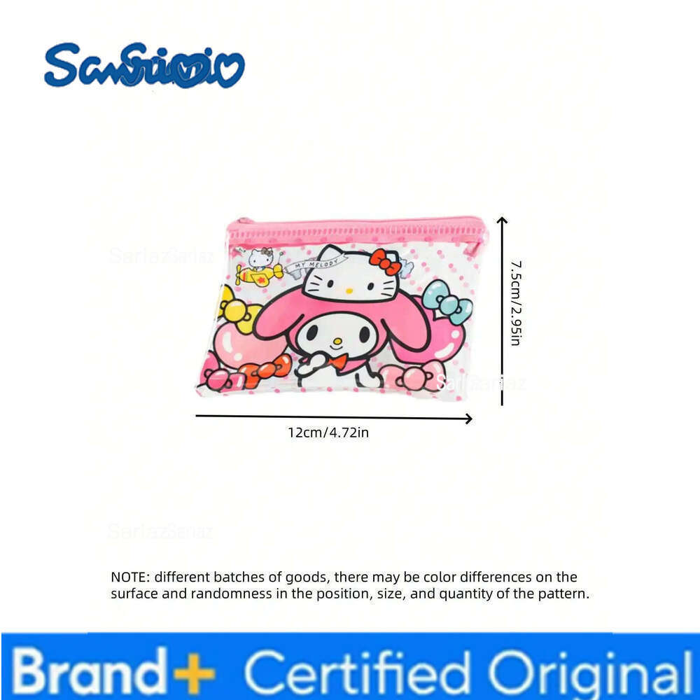 Sanrio 1pc Hellokittys kuromi Storage Travel Clear Toiletries Makeup Bag Waterproof with Zipper H260129