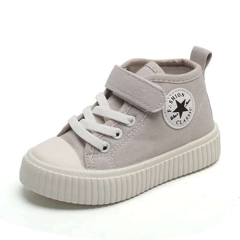 New Canvas High-top Casual Sneakers, Non-slip Children's Skateboard Shoes, Soft-soled Baby Running Shoes Y260128