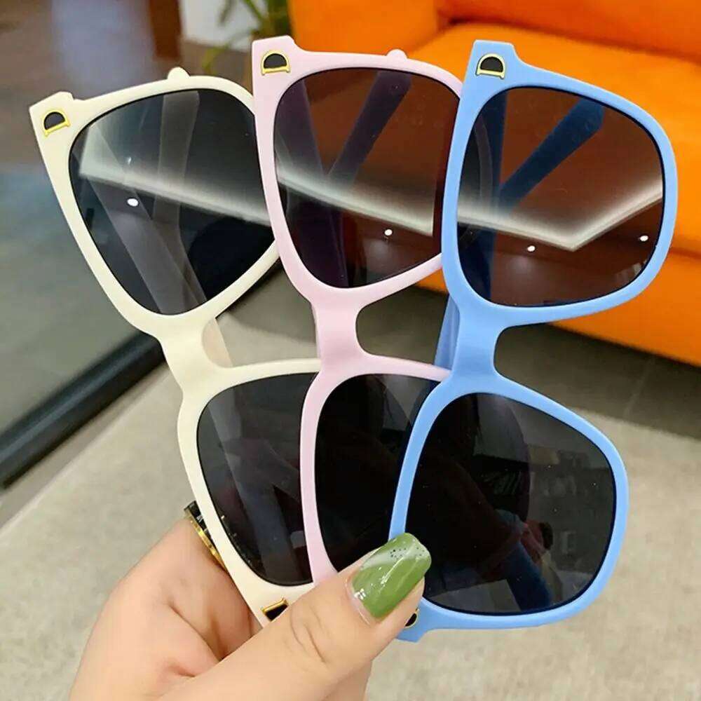 Fashion Outdoor Square Frame UV 400 Foldable Sunglasses Travel Goggle for Toddler Boys and Girls H260129