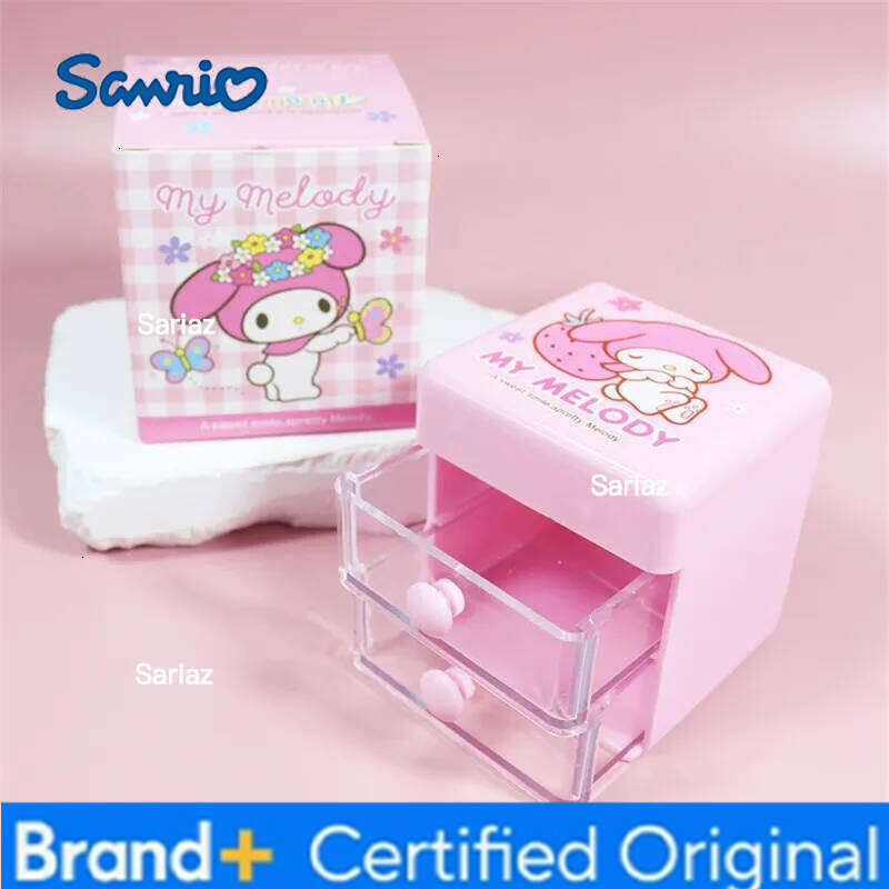 Sanrio Multifuncti Cinnamoroll Hello Kitty My Melody Jewelry Desktop Box Cartoon Mini Bilayer Storage Boxes H260129 H260129