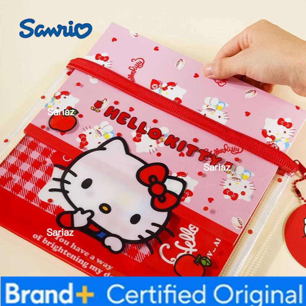 Sanrio Genuine Cartoon A5 Document Hello Kitty Snap Information Cute Student Folder Tutorial Storage Bag Gifts H260129